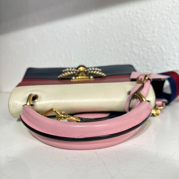 Gucci Tri-Color Queen Bees Top Handle Shoulder Bag Crossbody - Picture 5 of 9